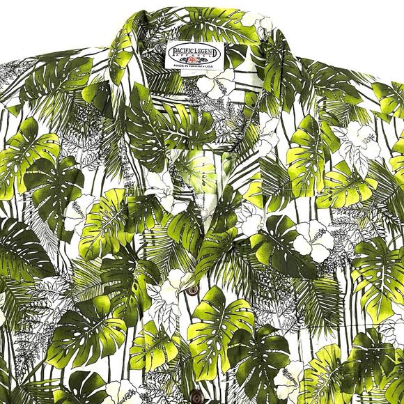 Vintage Pacific Legend Hawaiian Shirt Sz 2XL Palm Leaves Made In Hawaii USA - Picture 3 of 8